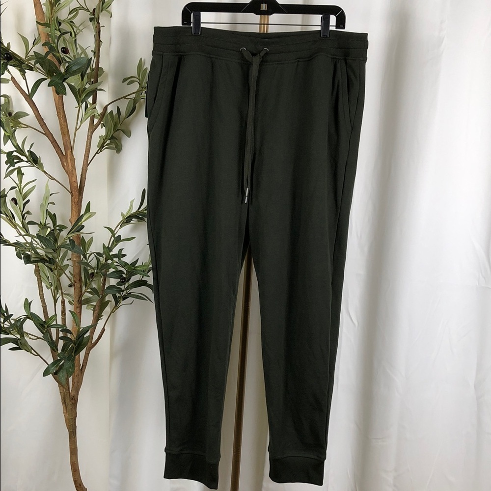 Orvis Olive Luxe Fleece Green Drawstring Jogger Pants Sz XL (M1)